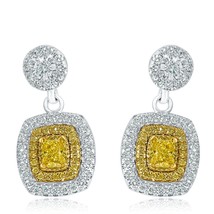 Authenticity Guarantee 
Cushion Natural Fancy Yellow 1.62CT Diamond Drop... - £2,491.41 GBP
