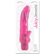 Pipedream Juicy Jewels Vivid Rose Flexible Curved Semi-Realistic Vibrator Pink - $41.95