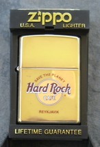 Hard Rock Cafe REYKJAVIK, Iceland Zippo Lighter 1998 Polished Brass - $44.10