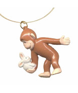 Funky CURIOUS GEORGE PENDANT NECKLACE Mini Toy Figure Ape Monkey Novelty... - €7,60 EUR