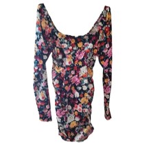 Wild Fable Floral Long Sleeve Velvet Ruched Dress - XS - $12.07 CAD