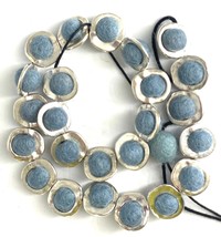 Light blue felt ball necklace, textile art wool statement necklace, one of a kin - £62.95 GBP