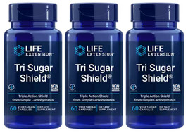 Tri Sugar Shield Blood Sugar Glucose Support 3 Bottle 180 Capsule Life Extension - $80.18