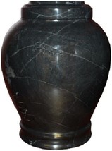 Large/Adult 220 Cubic Inch Embrace Ebony Natural Marble Funeral Cremation Urn - £267.65 GBP