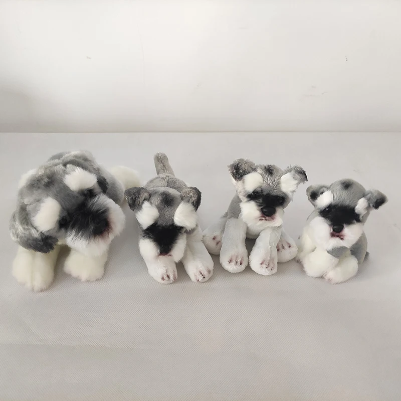 Kawaii Schnauzer Dog Plush Toy Small Soft Simulation Kids Stuffed Animal Toys - £16.09 GBP+
