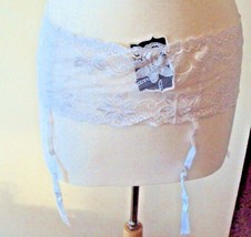 iCollection White Lace Garter Belt &amp; Thigh High Stocking bundle Style 7387 - £12.39 GBP+