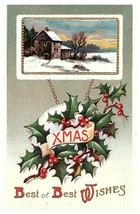 &quot;XMAS Christmas Best of Best Wishes International Art Co Postcard 1910 - £9.27 GBP