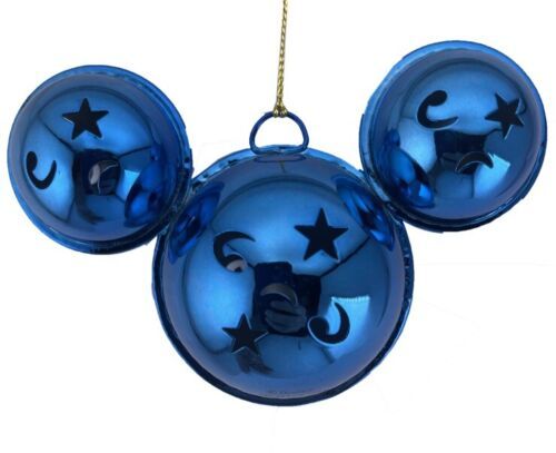 Disney Mickey Ears Icon Ornament Mickey Metal Bell  Blue NWT - $30.99