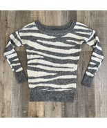 Express Sweater Womens Extra Small Gray White Animal Print Pull Over Woo... - £15.05 GBP