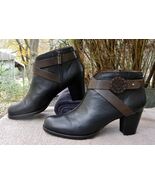 Brighton Leather Ankle Boots Heels strapped Brazil Gaucho Boots zips Wom... - $1,279.50 MXN