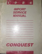 1986 Chrysler Conquest Service Repair Shop Workshop Manual OEM Factory M... - $9.89
