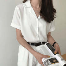 2020 Summer Blouse Shirt For Women Fashion Short Sleeve V Neck Casual Office Lad - £16.70 GBP+