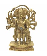 Antique Brass 5 Faced Hanuman Murti Statue Hindu Monkey God 7.7&quot; India - $305.61 CAD