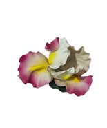 Capodimonte porcelain flower Italy figurine sculpture Fabar pink yellow ... - £51.31 GBP