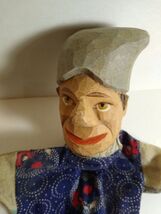 Vintage Italian Hand Carved Wood Jester Finger Puppet Cloth Body 12 in I... - $121.49