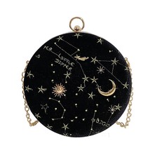 Summer Small Bag Women Starry Sky Pattern New Fashion Round Female Bag Shoulder  - £29.40 GBP