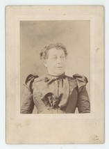 Antique c1880s Cabinet Card Woman Named Royal Wood or Lilly Hill Apalachin, NY - £7.52 GBP