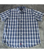 Abercrombie &amp; Fitch Muscle Button Down Shirt Mens XL Blue Plaid Classic ... - $17.99