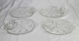 Anchor Hocking Serva-Snack 8 Piece Grapvine Set Tray &amp; Teacup 1960s Model 600/76 - £26.13 GBP