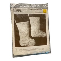 Vintage Cathy Needlecraft Candlewickery 13” Christmas Dove Stocking Kit #7863 - $14.99