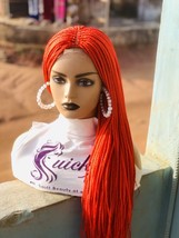 Braided Wig For Black Women, Lace Front Braids, Red Hair, African, Synth... - £99.30 GBP