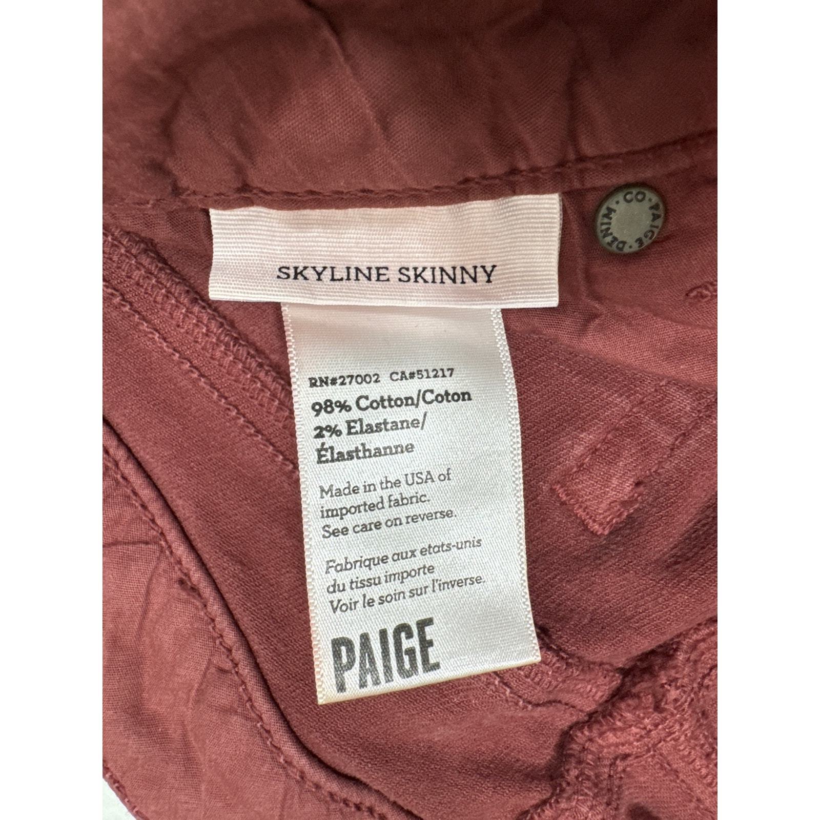 Paige Skyline Skinny Red Jeans Stretch Made in USA Womens Size 28 Item image 4