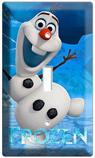 DISNEY FROZEN SMILING OLAF SNOWMAN WINTER FUN SINGLE LIGHT SWITCH PLATE BEDROOM