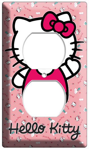 HELLO KITTY LITTLE KITTEN CAT OUTLET WALLPLATE GIRLS BEDROOM ROOM ART DECORATION