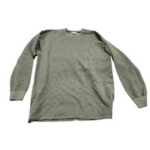 Geoffrey Beene Mens Medium Heathered Green Ribbed Cotton Crewneck Sweate... - $14.85