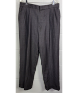 Brooks Brothers Mens Brown Gray Plaid Wool Pleated Dress Pants Trousers 35 - $21.78