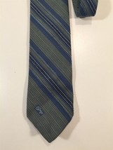 Vintage Allyn St. George Tie - Blue And Yellow Striped Pattern - 3 1/8&quot; ... - £11.79 GBP