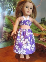 homemade 18" american girl/madame alexander 2 piece LEA purpl dress doll clothes - $18.00