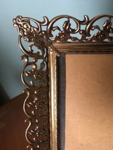 Vtg Lot 10 Ornate Brass Gold Metal Picture Frames  easel, double oval shadow box - £73.70 GBP