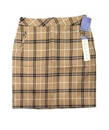 NEW Womens Laura Scott Plaid Lined Woven Pencil Skirt Camel Tan Size M C... - $14.84