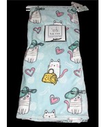 Pickle &amp; Dot Shopping Cats Hats Purses Hearts Seafoam Plush 50 x 70 Thro... - $58.79 CAD