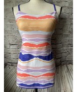 Lululemon Dancing Warrior Tank Top Built in Bra Purple Orange Stripe 6 - $12.96