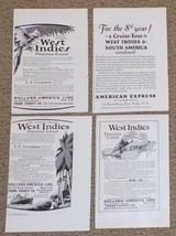 Lot of 4- 1920s/30s WEST INDIES PANAMA CANAL Print Ads Holland America L... - $6.92