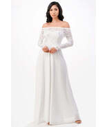 25418X Plus Size Long Sleeve Lace and Chiffon Gown - $175.90 CAD