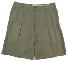 Tommy Bahama Relax Beige Pleated Dress Shorts Mens Waist 35&quot; Inseam 9&quot; 1... - $19.80