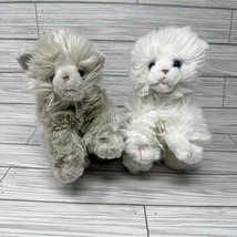 Toys R Us Fluffy Kitten Plush White Gray Blue Eyes 2010 9 Inch Stuffed Animal - £22.18 GBP