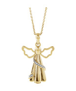 10K Yellow or White Gold .03 CTW Diamond Angel Ash Holder Necklace - $253.27 CAD+