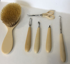 Vtg 6 Pc Dresser Set Celluloid Handles - £18.24 GBP