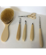 Vtg 6 Pc Dresser Set Celluloid Handles - $31.73 CAD