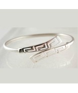 Meander - Greek Key - Sterling Silver Cuff Bracelet - £54.72 GBP