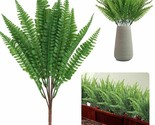 Plastic Lifelike Artificial Fern Foliage Bush Plants Indoor Outdoor Home... - $18.99