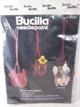 Bucilla Christmas Needlepoint 3 Ornaments 3 Little Pigs 3 Bears Butcher Sealed - $9.41