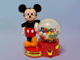 1980s Mickey Mouse Gumball Bank w/ Key &amp; Original Gumballs - $19.99