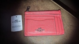 Coach Large Card Case Leather Wallet  Red 88930 - £38.69 GBP