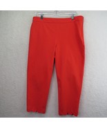 Talbots Pants Womens Size 12 Petite Chatham Crop Red Side Zip Scallop An... - £14.87 GBP