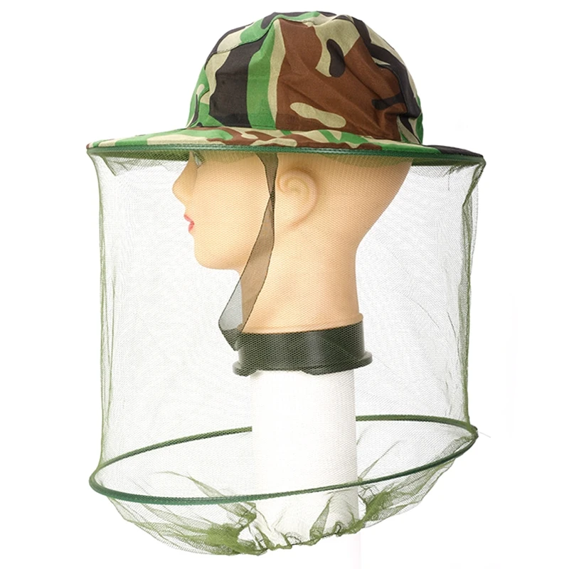 Camouflage Fishing Hat Bee keeping Insects Mosquito Net Prevention Cap M... - $33.35